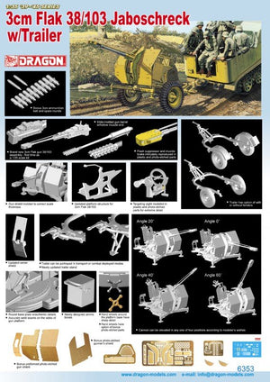 Dragon 6353 3cm Flak 38/103 Jaboschreck w/Trailer 1/35 – image 2