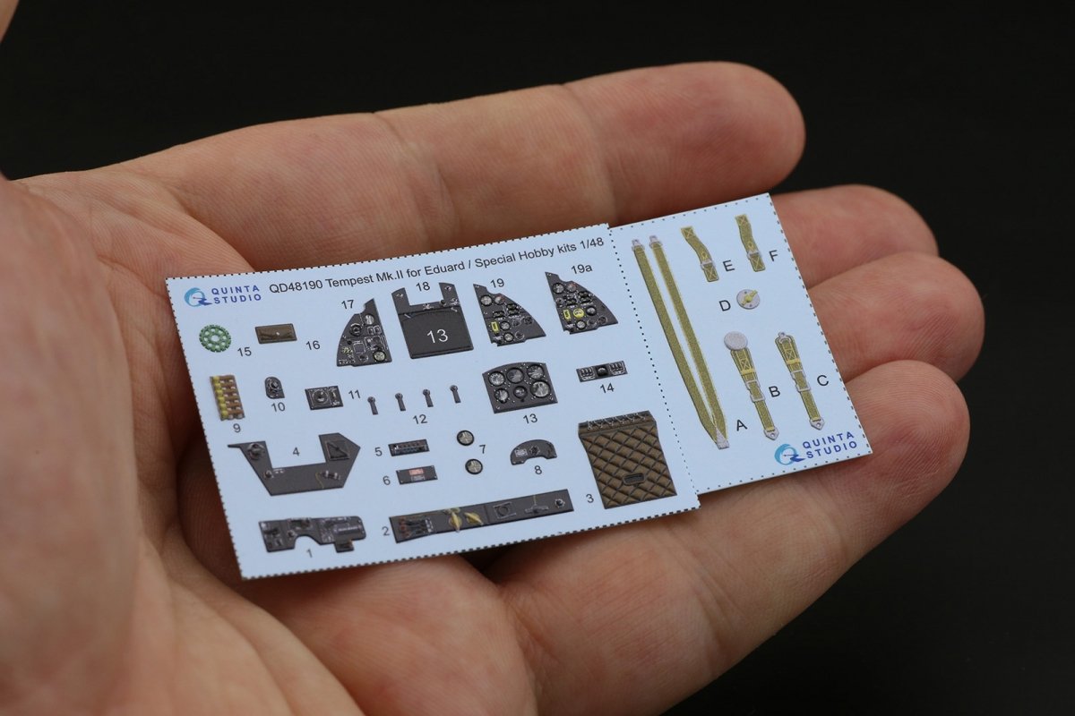 Quinta Studio QD48190 Tempest Mk.II 3D-Printed &amp;amp; coloured Interior on decal paper (Eduard) 1/48 – zdjęcie 11