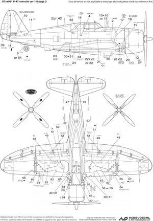 HobbyDecal ST32001V1 P-47 Stencils ver 1 1/32 – zdjęcie 3