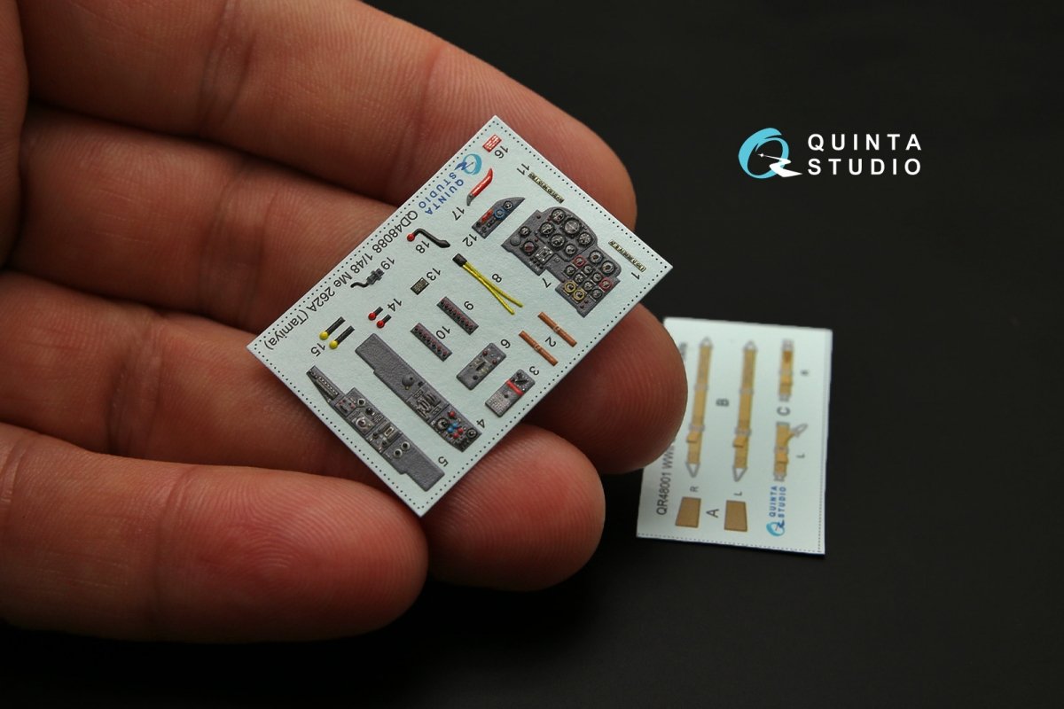 Quinta Studio QD48088 Me-262A 3D-Printed &amp;amp; colored Interior on decal paper (for Tamiya kit) 1/48 – image 3