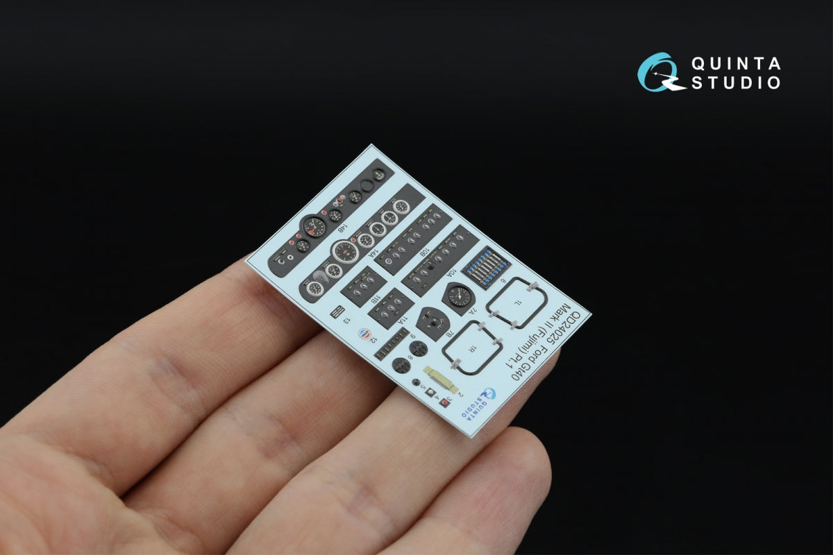 Quinta Studio QD+24025 Ford GT40 Mark II 3D-Printed &amp; coloured Interior on decal paper (Fujimi) (with 3D-printed resin parts) 1/24