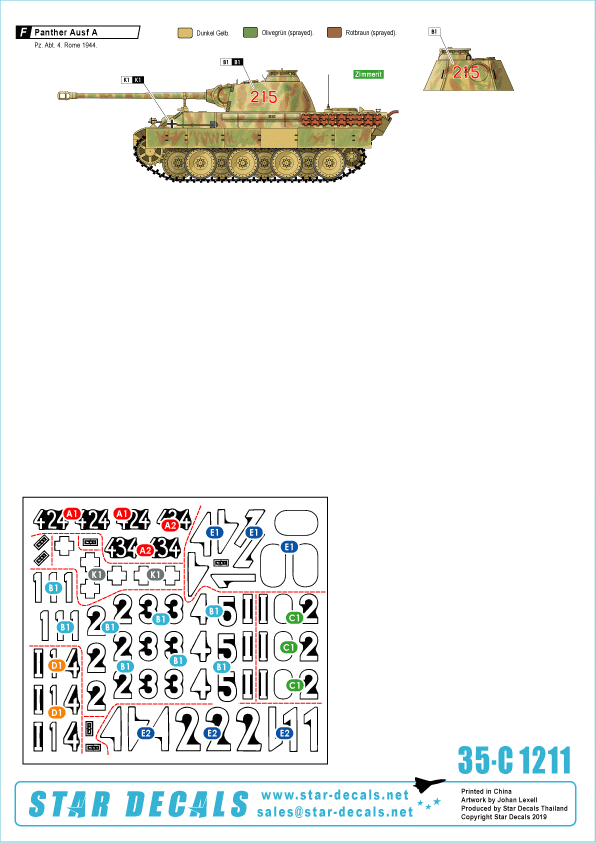 Star Decals 35-C1211 German tanks in Italy # 11 Panther A &amp;amp; G 1/35 – image 2