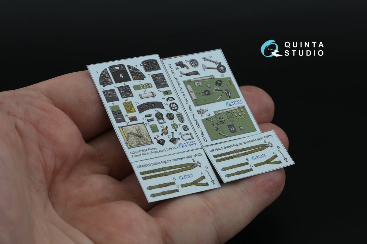 Quinta Studio QD48534 Fairey Fulmar Mk.II 3D-Printed &amp;amp; coloured Interior on decal paper (Trumpeter) 1/48 – imagen 3