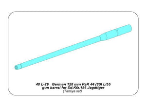 Aber 48L-29 128mm PaK 44 L/55 gun barrel for Sd.Kfz.186 Jagdtiger 1/48 – immagine 3