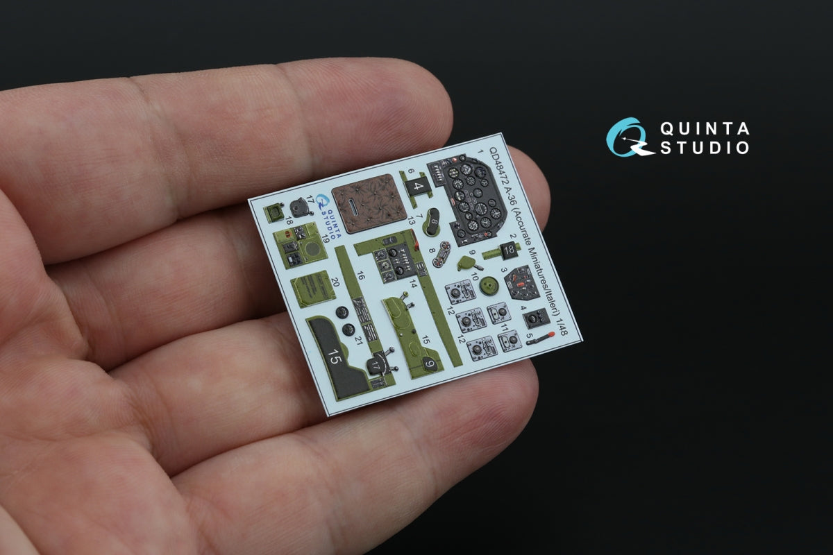 Quinta Studio QD48472 A-36 3D-Printed coloured Interior on decal paper (Accurate Miniatures/Italeri) 1/48 – zdjęcie 6