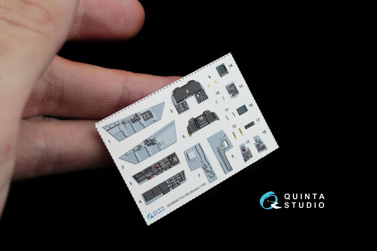 Quinta Studio QD48042 F/A-18A 3D-Printed &amp;amp; coloured Interior on decal paper (for Kinetic) 1/48 – zdjęcie 2