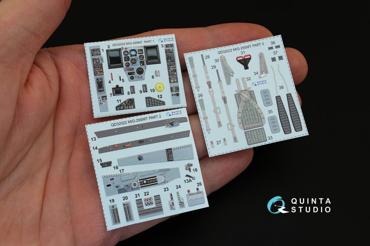 Quinta Studio QD32022 MiG-29SMT 3D-Printed &amp;amp; colored Interior on decal paper (for Trumpeter kit) 1/32 – image 3