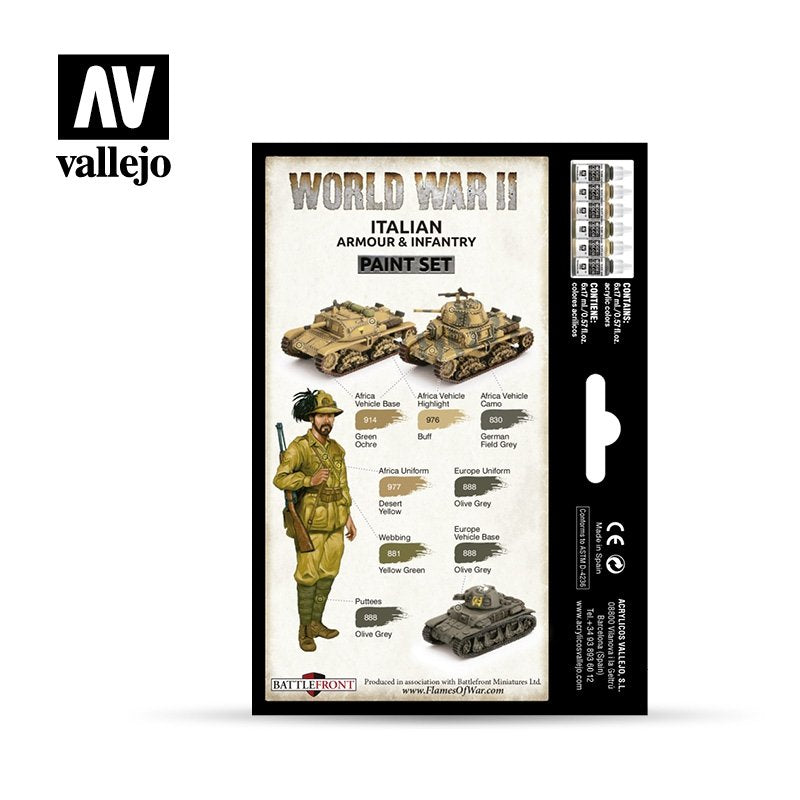 Vallejo 70209 WWII Italian Armour &amp;amp; Infantry 6x17ml – zdjęcie 2