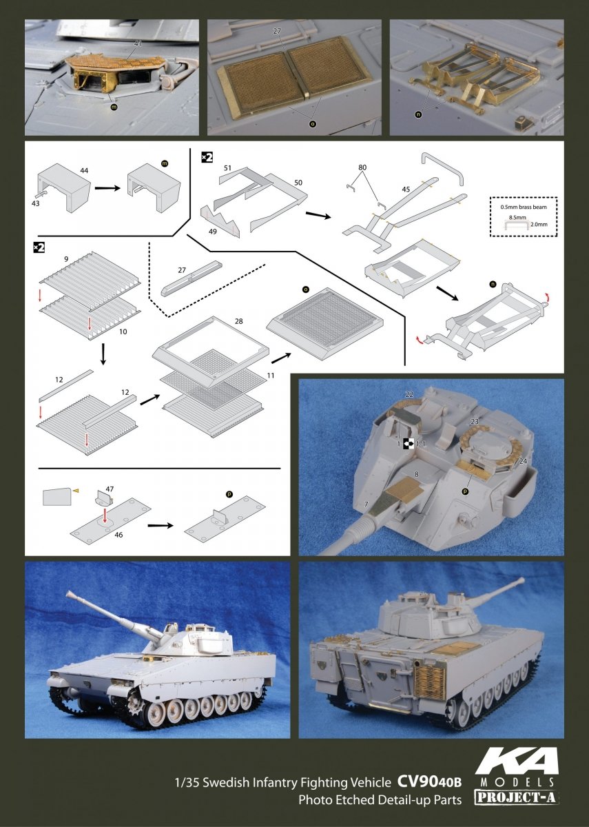 MK1 Design MM-35006 CV9040D DETAIL-UP ETCHED PART 1/35 – zdjęcie 4