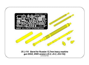Aber 35L-114 Barrel for Russian 12,7mm heavy machine gun DShK, WWII version (JS-2:; JS-3; JSU-152) 1/35 – immagine 23