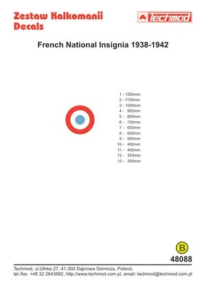Techmod 48088 - French National Insignia 1938-1942 1/48 – zdjęcie 2