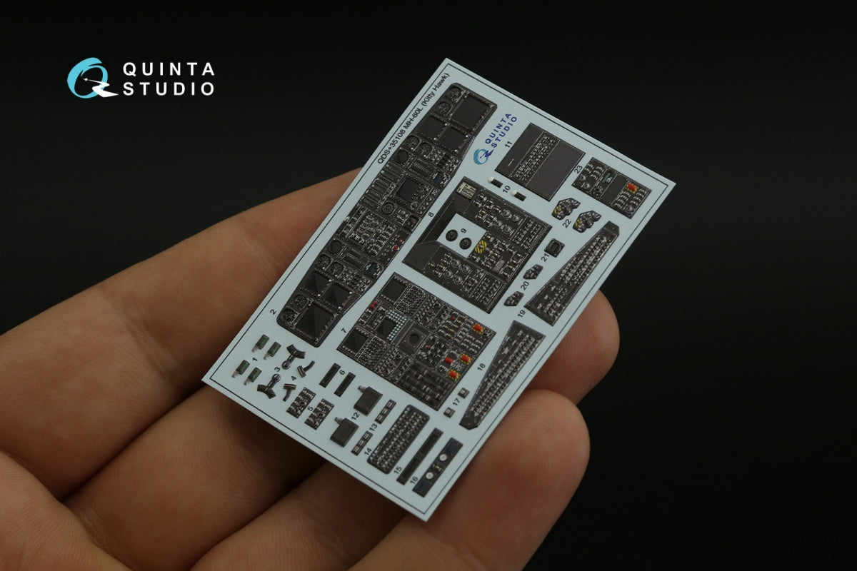 Quinta Studio QD+35108 MH-60L 3D-Printed &amp;amp; coloured Interior on decal paper (Kitty Hawk) (with 3D-printed resin parts) 1/35 – zdjęcie 3