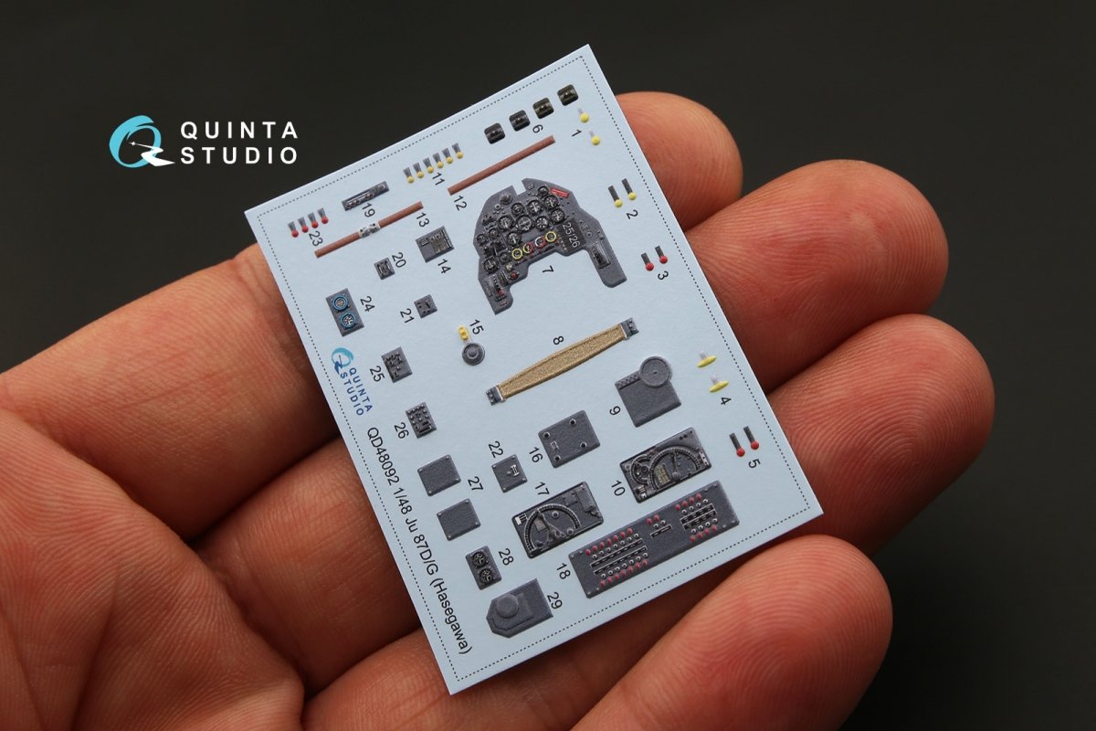 Quinta Studio QD48092 Ju 87D/G 3D-Printed &amp;amp; coloured Interior on decal paper (for Hasegawa kit) 1/48 – zdjęcie 4