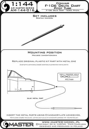 Master AM-144-016 F-106 Delta Dart - Pitot Tube 1/144 – zdjęcie 3