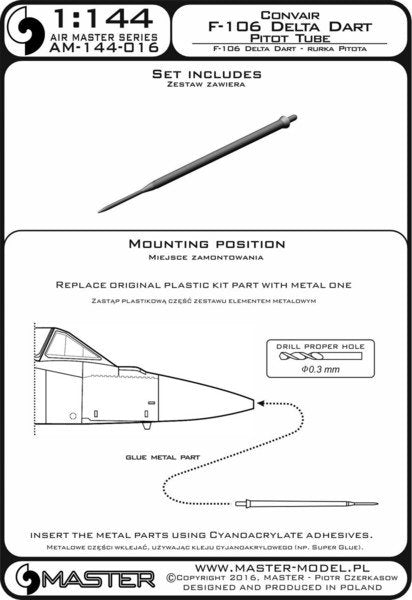 Master AM-144-016 F-106 Delta Dart - Pitot Tube 1/144 – zdjęcie 3