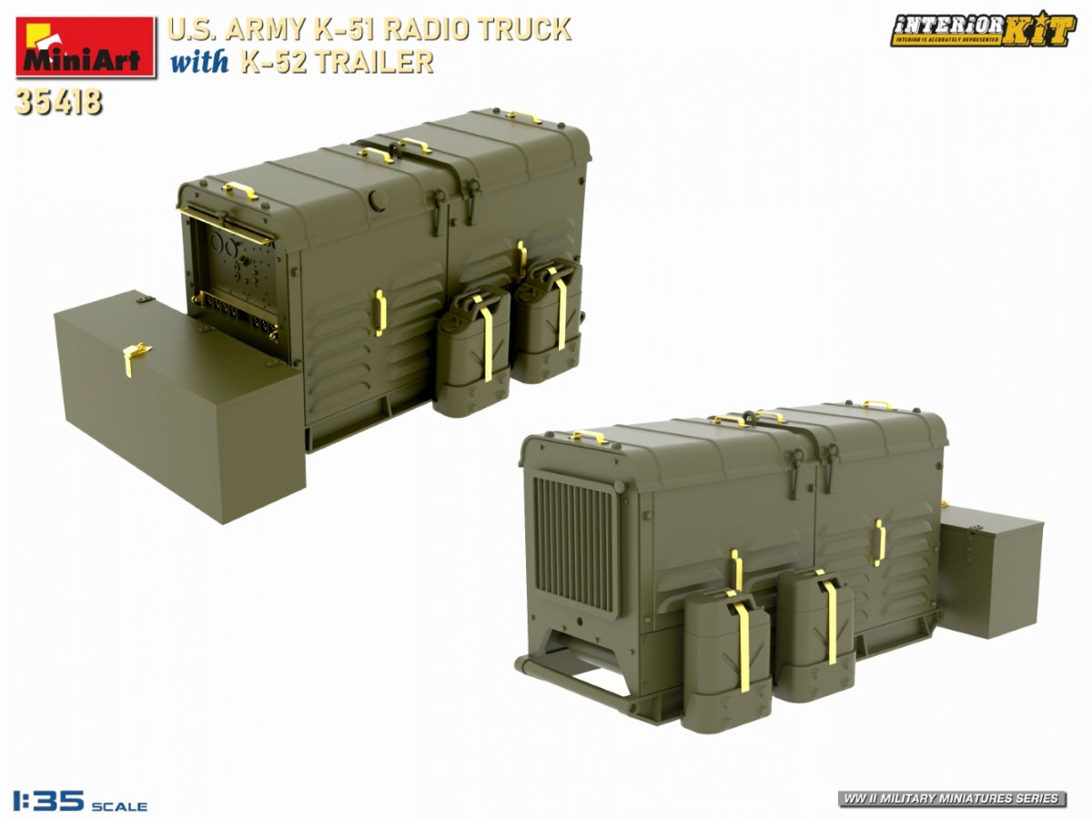 MiniArt 35418 US ARMY K-51 RADIO TRUCK WITH K-52 TRAILER. INTERIOR KIT 1/35 – zdjęcie 8