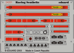 Eduard 24201 Sabelt 6 points Red Seatbelt 1/24