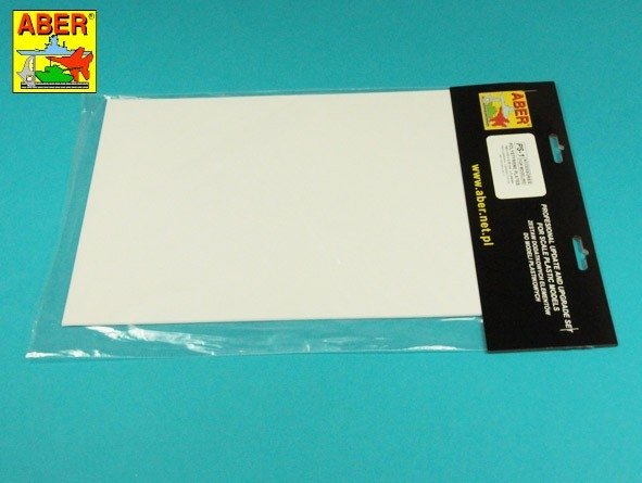 Aber PS-1 White polystyrene plates 195 x 315 x 0.25 mm x 5 pcs.