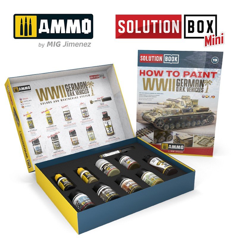 AMMO of Mig Jimenez 7902 SOLUTION BOX MINI –WWII German D.A.K. Vehicles – zdjęcie 2