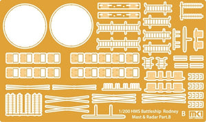 MK1 Design MS-20014 HMS RODNEY MAST&amp;amp;RADAR SET 1/200 – zdjęcie 4
