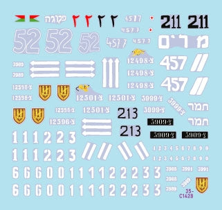 Star Decals 35-C1428 Early IDF markings # 2. Israeli armoured cars and AFVs in 1948-49. Sherman 75mm, Sherman 105mm, Cromwell Mk IVF, Hotchkiss 39 H, Vickers Light Tank Mk VI B. 1/35 – zdjęcie 2