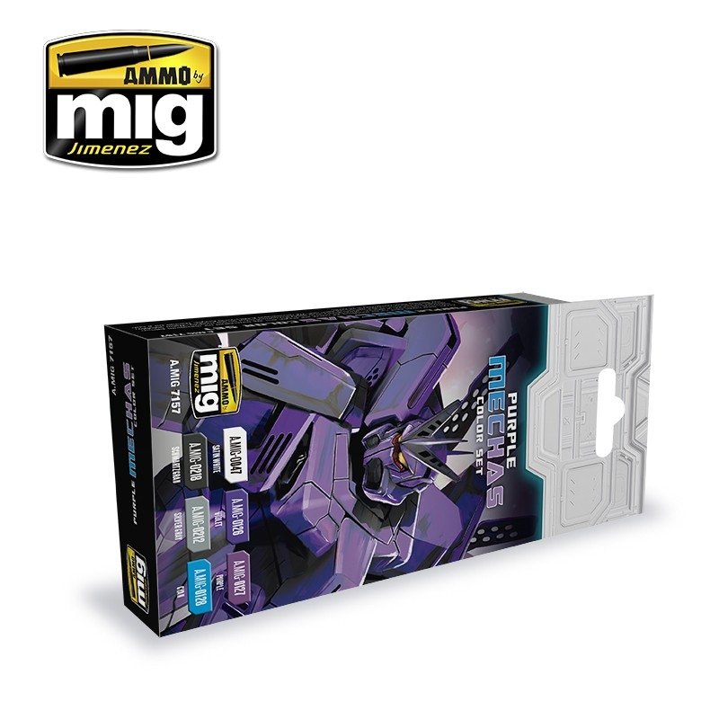 AMMO of Mig Jimenez 7157 PURPLE MECHAS COLOR SET 6x17ml – immagine 2