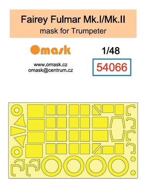 Omask 54066 Fairey Fulmar Mk.I / Mk.II mask (for Trumpeter) 1/48