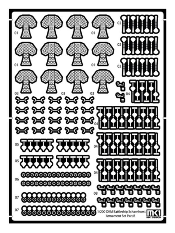 MK1 Design MD-20024 DKM Battleship SCHARNHORST DX PACK for Trumpeter 1/200 – zdjęcie 49