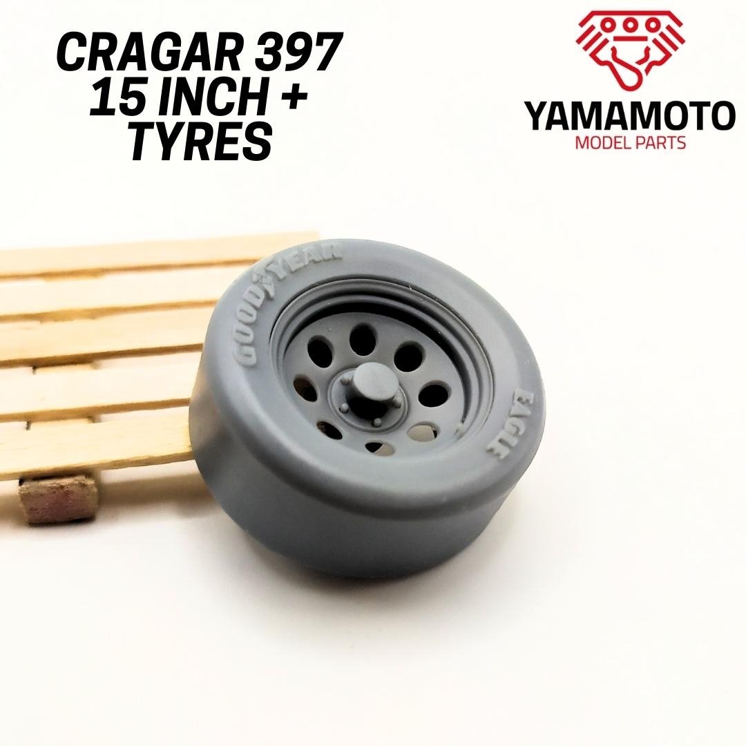 Yamamoto YMPRIM15 Cragar 397 15&amp;quot; + Tyres Prokit! 1/24 – zdjęcie 3
