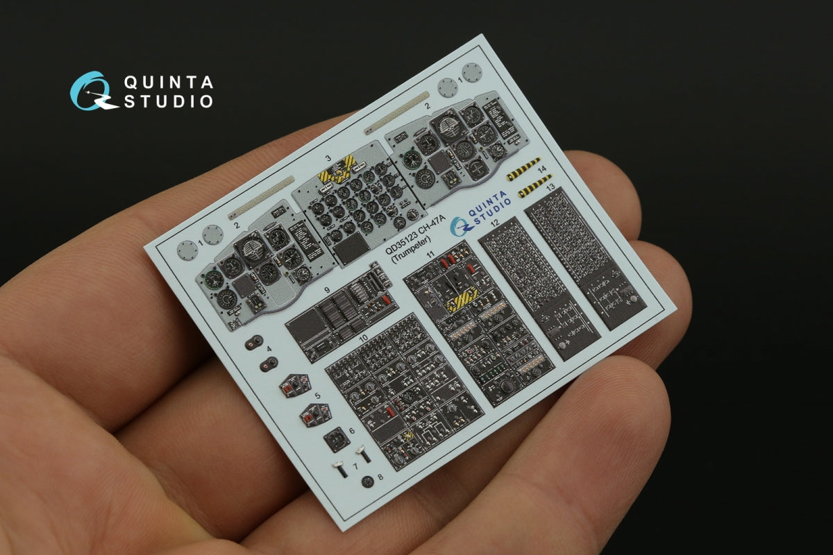 Quinta Studio QD35123 CH-47A 3D-Printed colored Interior on decal paper (Trumpeter) 1/35 – image 3