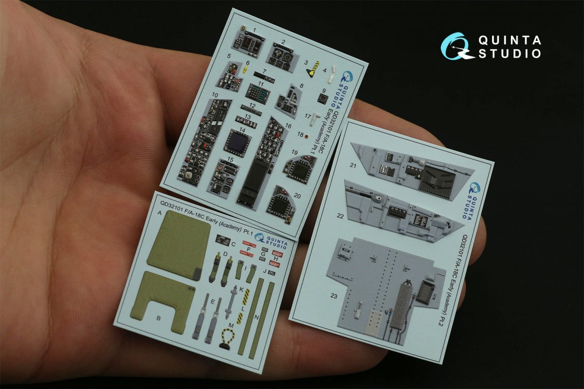 Quinta Studio QD32101 F/A-18C Early 3D-Printed &amp;amp; coloured Interior on decal paper (for Academy kit) 1/32 – zdjęcie 2