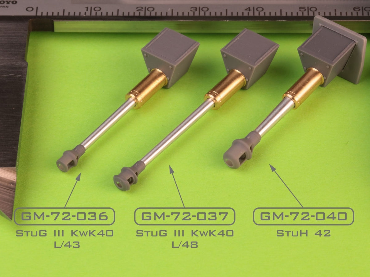 Master GM-72-040 Sturmhaubitze 42 - 10,5 cm StuH 42 L/28 - lufa działa wraz z żywicznym hamulcem wylotowym i osłoną jarzma 1/72 – zdjęcie 8