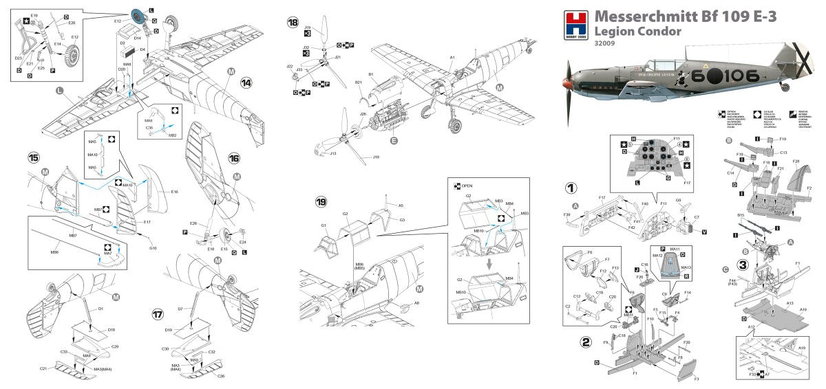 Hobby 2000 32009 Messerschmitt Bf-109 E-3 Legion Condor (DRAGON + CARTOGRAF + MASK) 1/32 – image 2