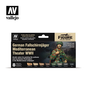 Vallejo 70188 German Fallschirmjäger Mediterranean Theater WWII Zestaw Model Color 8x17ml