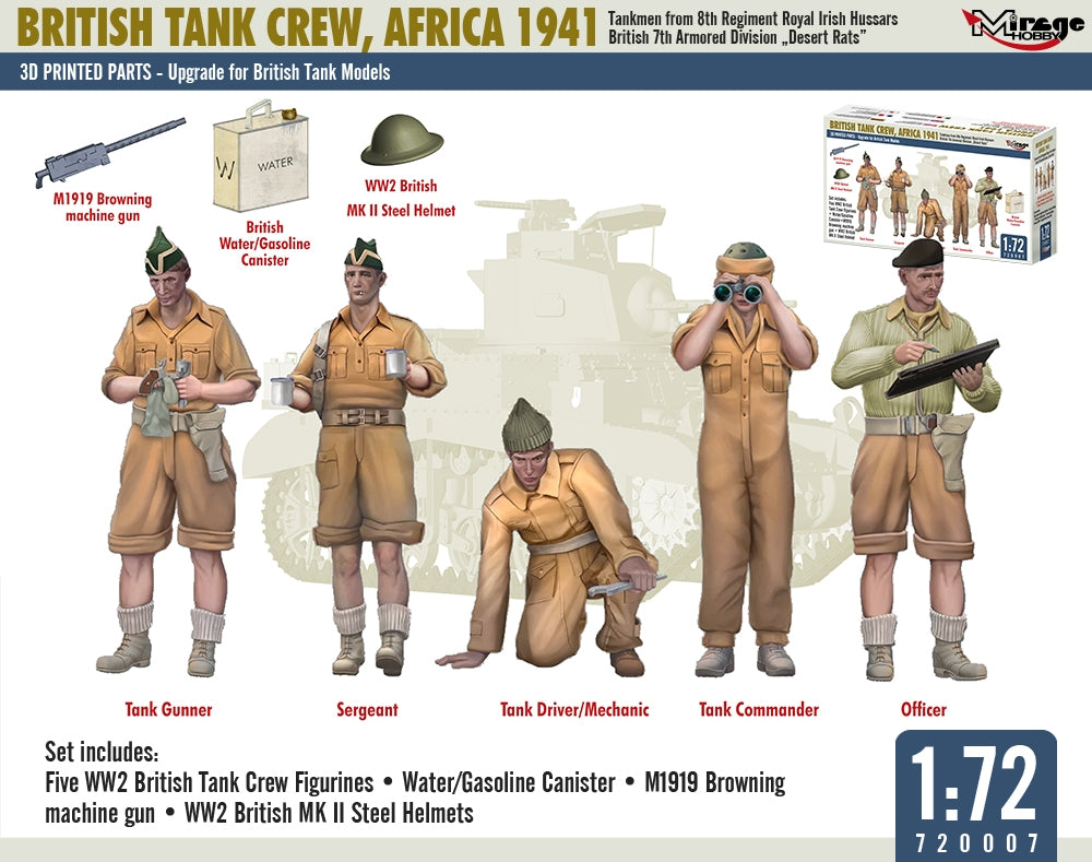 Mirage Hobby 720007 British Tank Crew, Africa 1941 1/72 – image 2