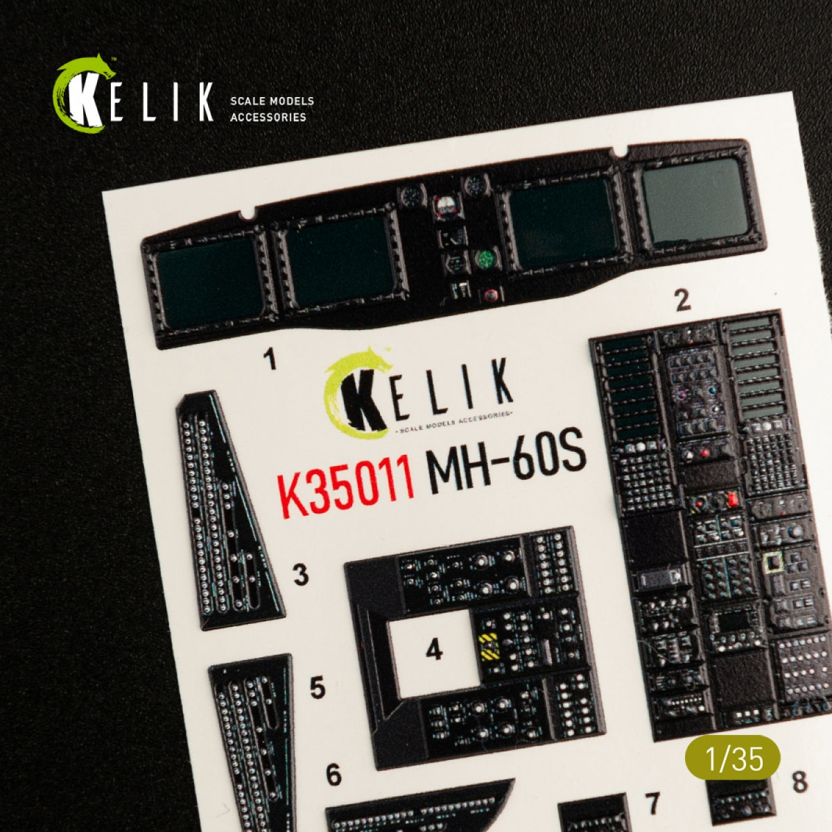 KELIK K35011 MH-60S KNIGHT HAWK INTERIOR 3D DECALS FOR KITTY HAWK KIT 1/35 – zdjęcie 3