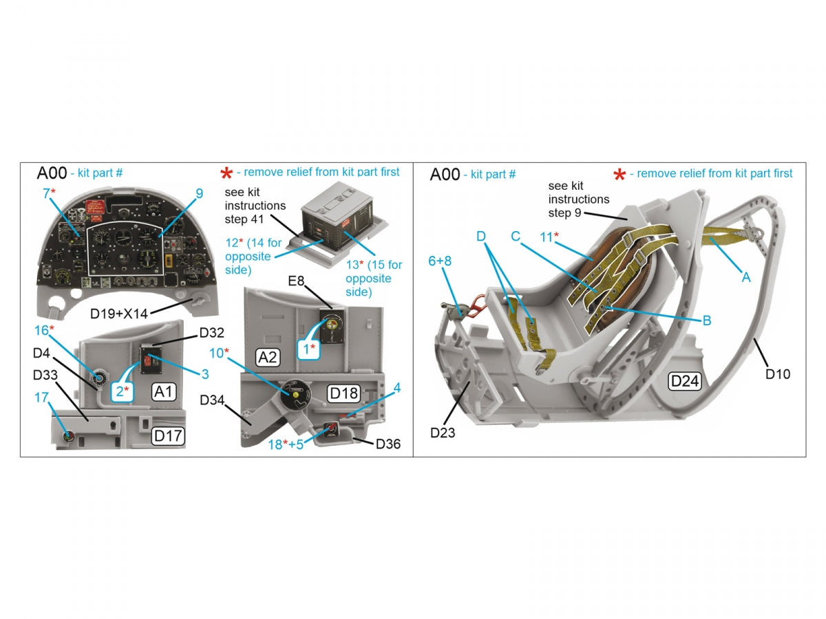 Quinta Studio QD24009 Spitfire Mk.IXc 3D-Printed &amp;amp; coloured Interior on decal paper (Airfix) 1/24 – zdjęcie 2