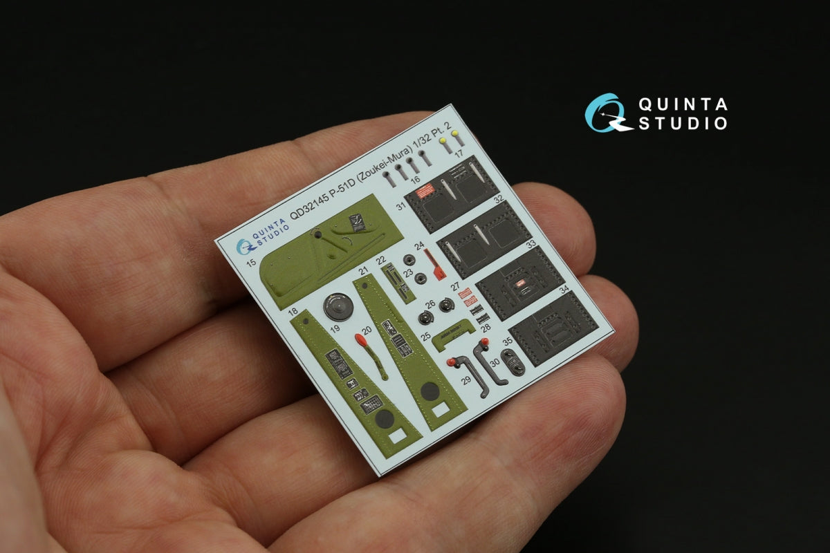 Quinta Studio QD32145 P-51D Mustang 3D-Printed &amp;amp; colored Interior on decal paper (Zoukei-Mura SWS) 1/32 – image 7
