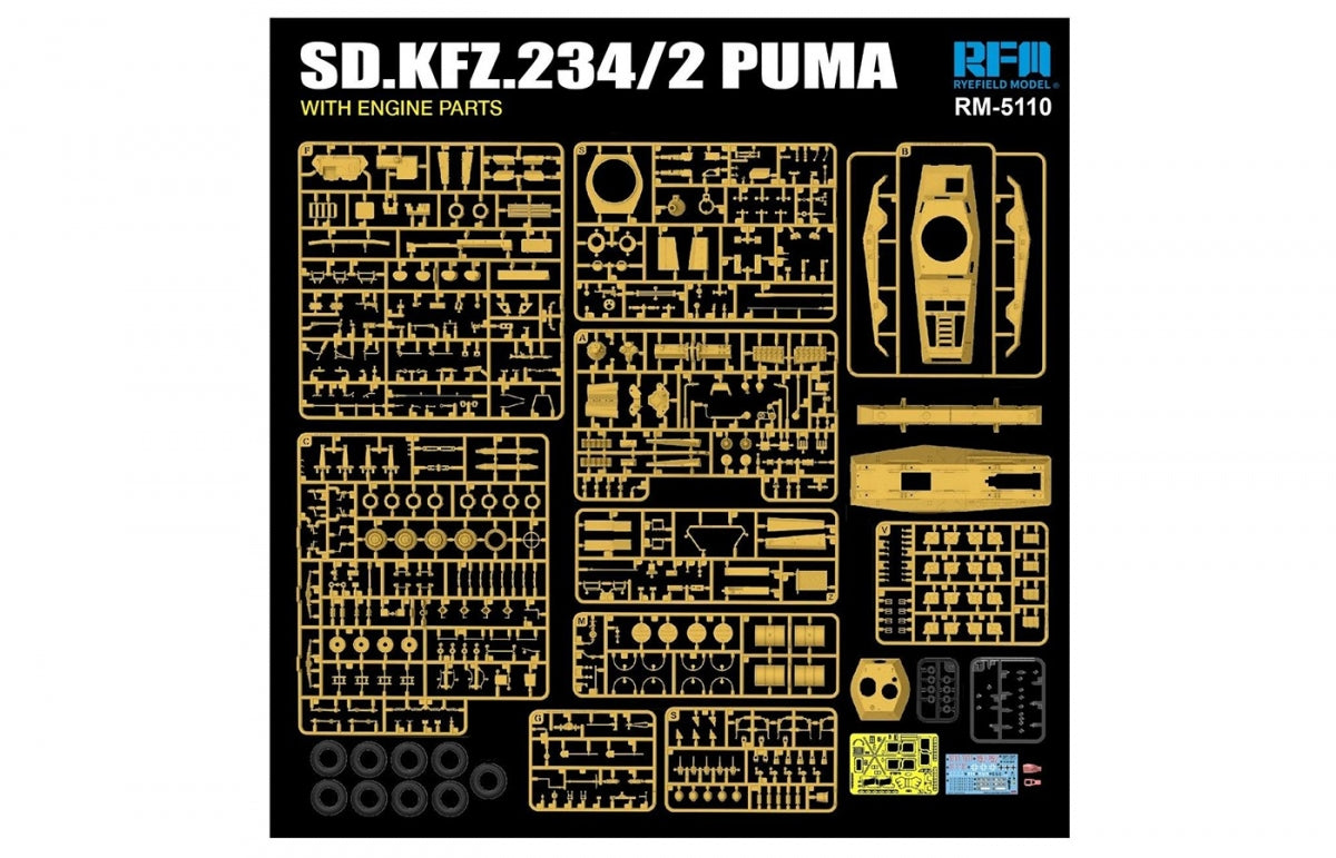 Rye Field Model 5110 Sd.Kfz.234/2 Puma with engine parts 1/35 – zdjęcie 2