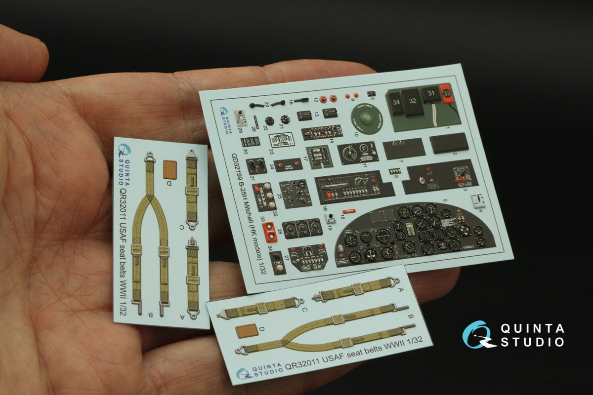Quinta Studio QD32199 B-25H Mitchell 3D-Printed &amp;amp; colored Interior on decal paper (HK models) 1/32 – image 5