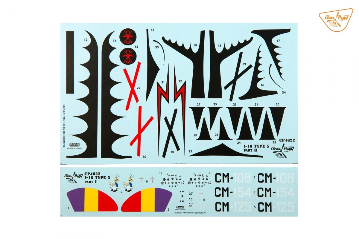 Clear Prop! CP4822 I-16 type 5 (in the sky of Spain late version) STARTER KIT 1/48 – immagine 4