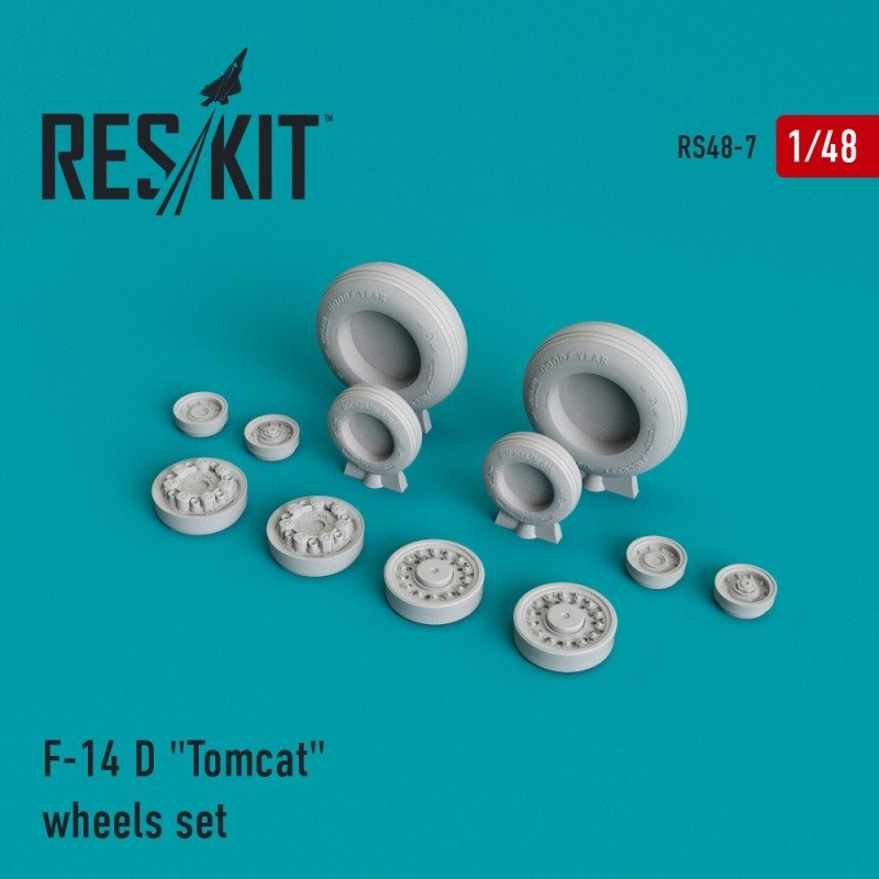 RESKIT RS48-0007 F-14 (D) "Tomcat" resin wheels 1/48
