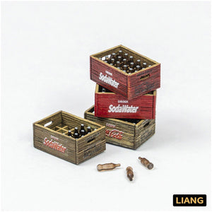 Liang 0433 Beer Soda Bottle Crates WWII x 4 1/35 – zdjęcie 2