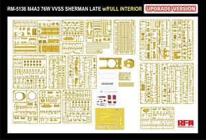 Rye Field Model 5136 M4A3 76W VVSS Sherman Late Upgrade Version Full Interior 1/35 – zdjęcie 9