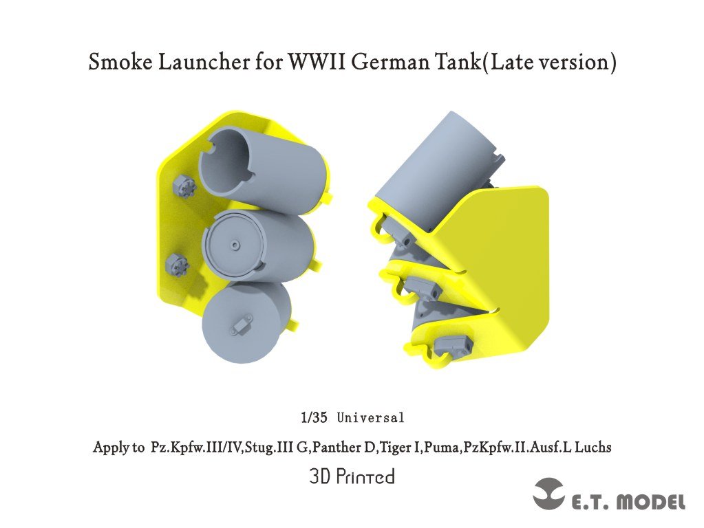E.T. Model P35-210 Smoke launcher for WWII German Tank (Late version) ( 3D Printed ) 1/35