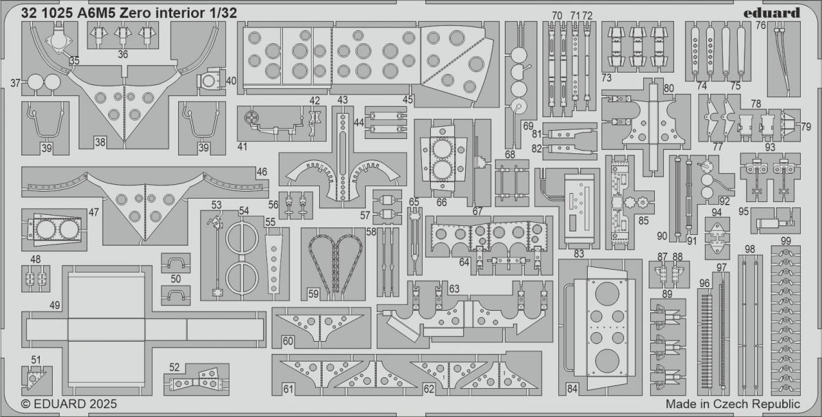 Eduard 321025 A6M5 Zero Interior detail set TAMIYA 1/32 – zdjęcie 2