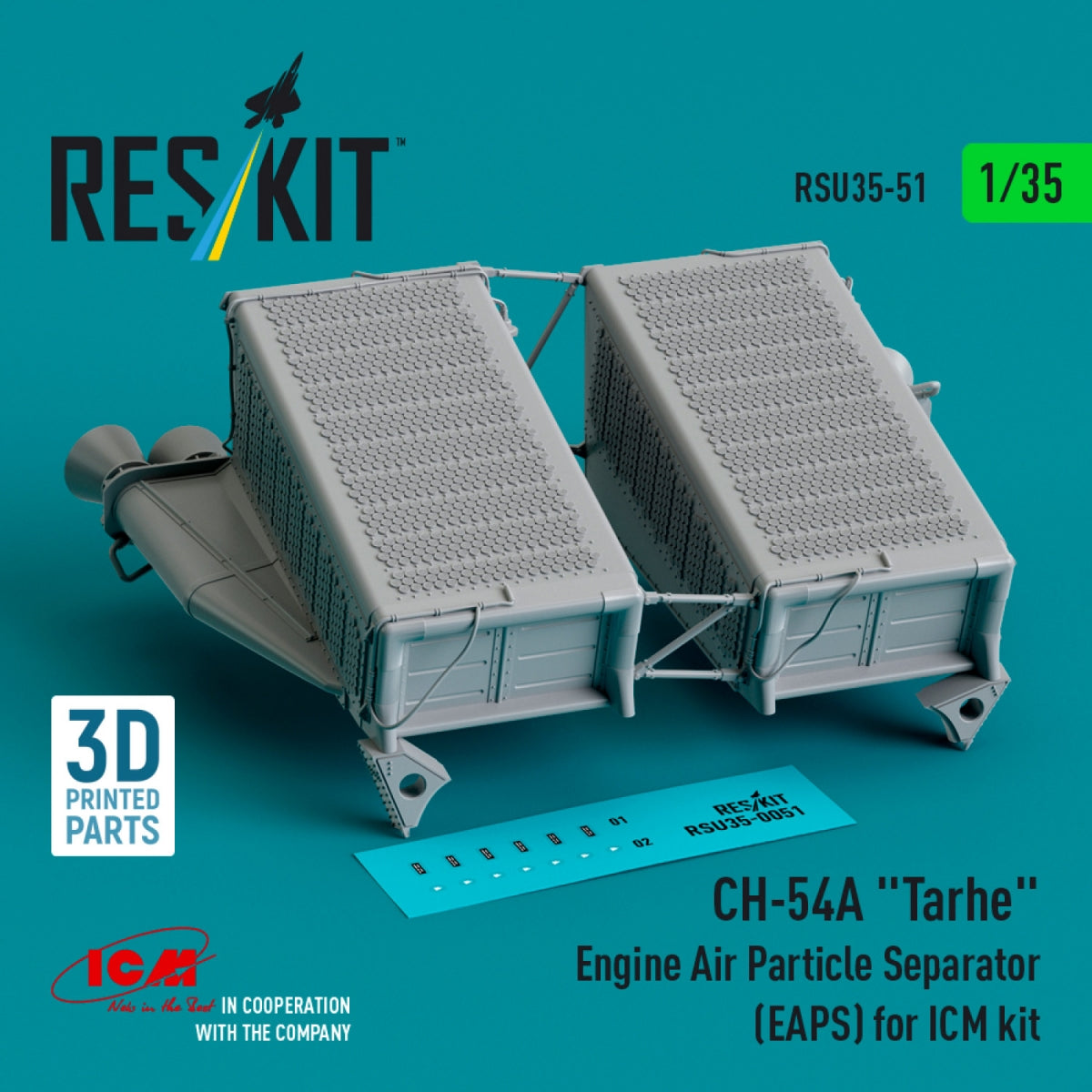 RESKIT RSU35-0051 CH-54A &amp;quot;Tarhe&amp;quot; Engine Air Particle Separator (EAPS) for ICM kit (3D Printed) 1/35