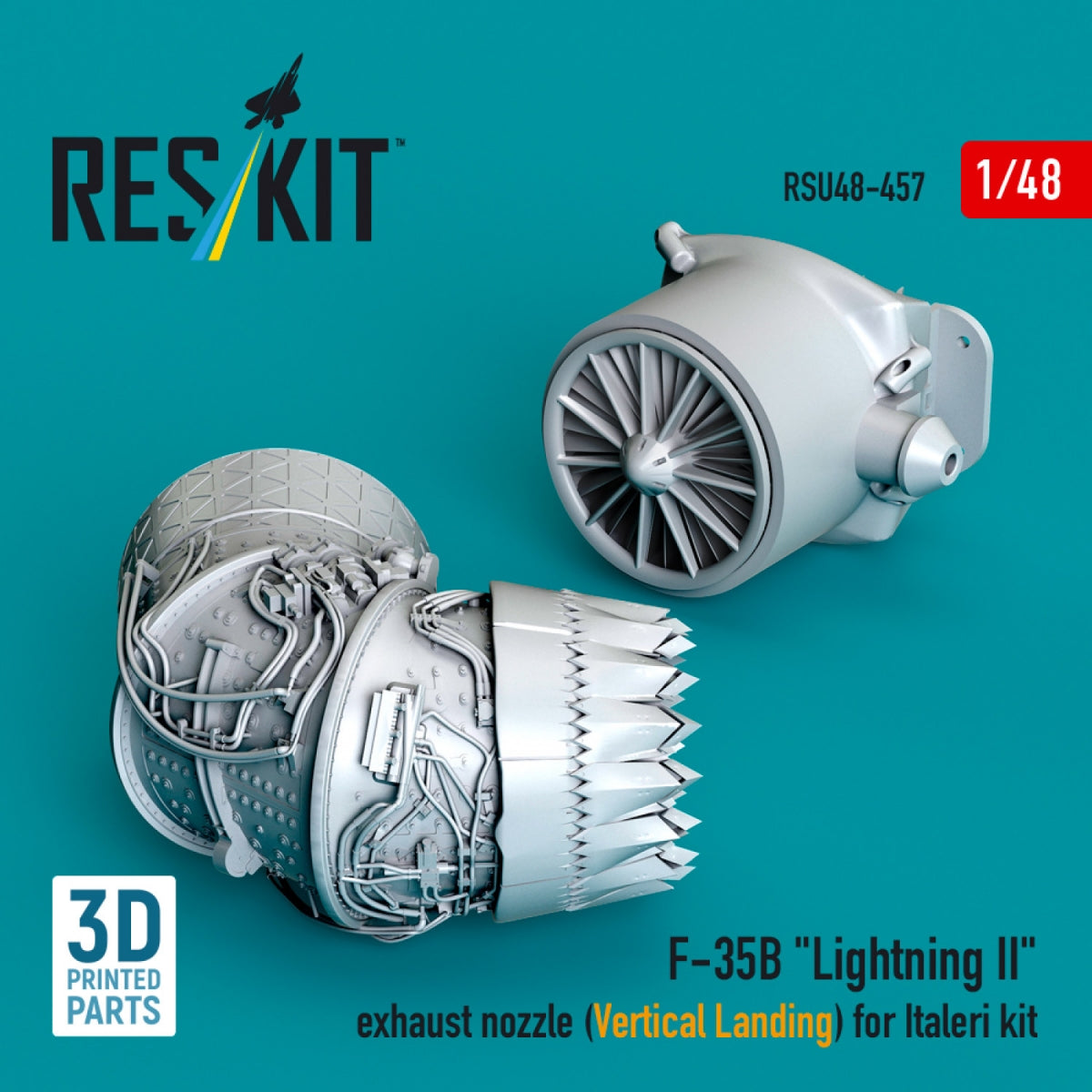 RESKIT RSU48-0457 F-35B "Lightning II" exhaust nozzle (Vertical Landing) for Italeri kit (3D printed) 1/48
