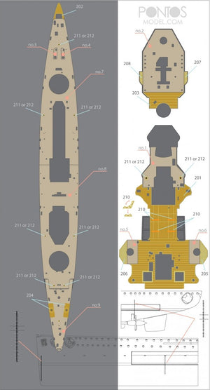 Pontos 35019WD1 DKM Admiral Graf Spee Wooden Deck set 1/350 – image 4