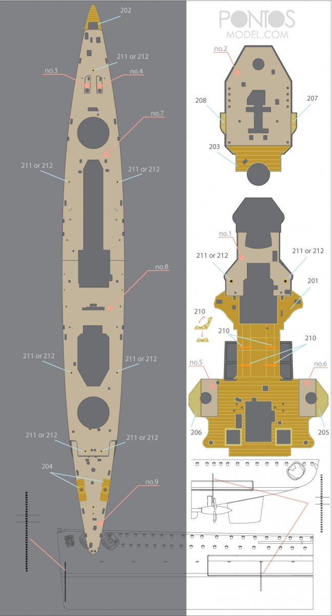 Pontos 35019WD1 DKM Admiral Graf Spee Wooden Deck set 1/350 – image 4